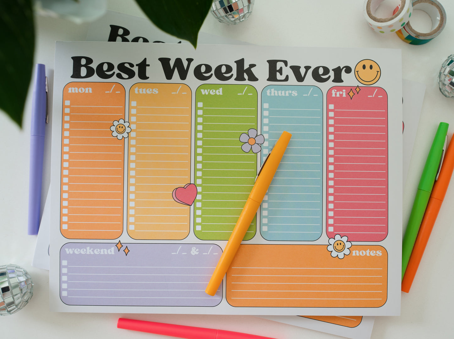 Best Week Ever Weekly Notepad Planner