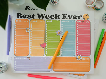 Best Week Ever Weekly Notepad Planner